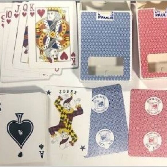 2 Four Aces Casino-retired 2005 Deadwood Gambling Cards-Paulson  Blue & Red - Picture 1 of 5
